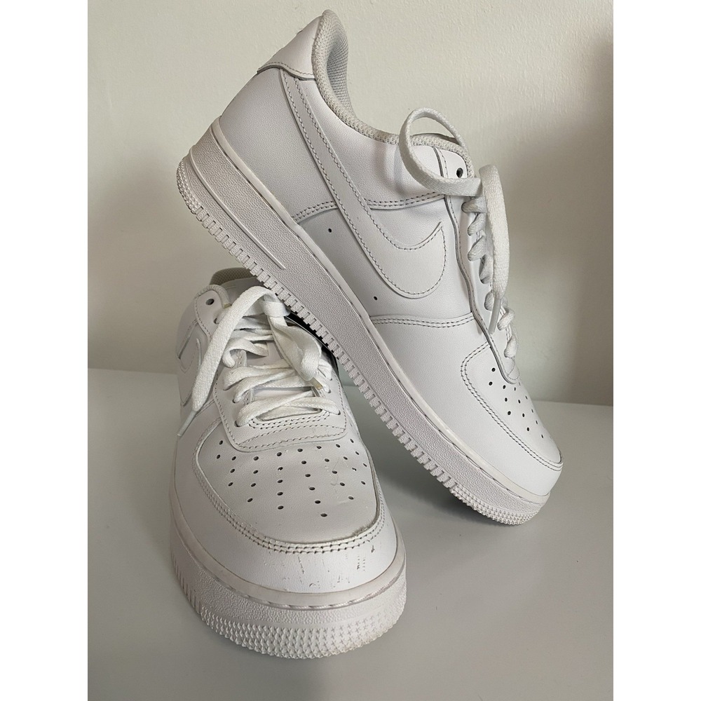Nike Air Force 1 Low Top White Solid Lace-Up Men's Athletic Sneaker Size 9 cw228